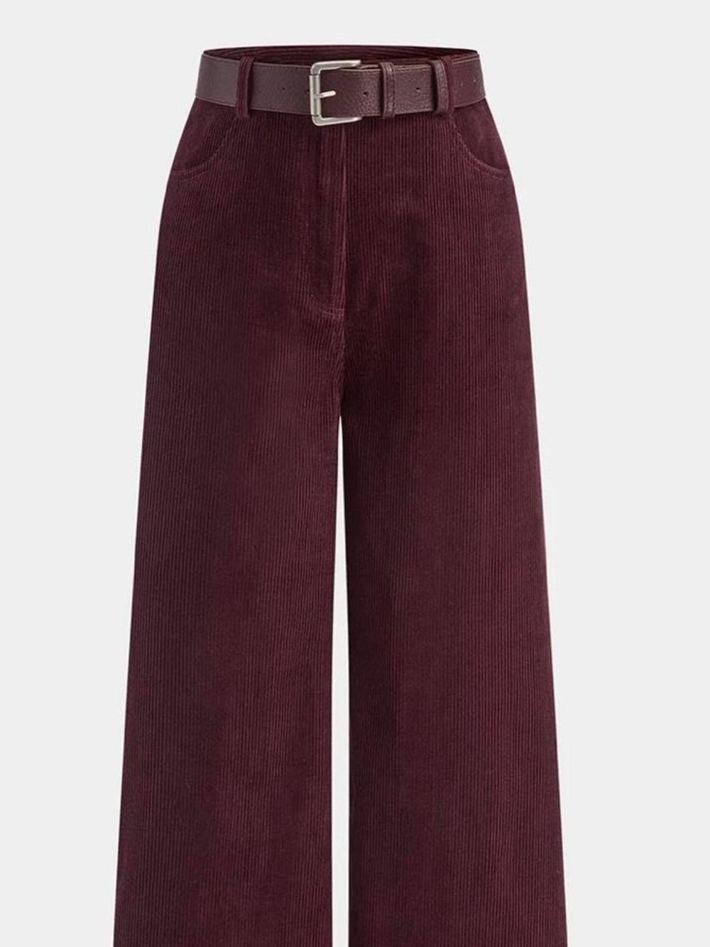 burgundy corduroy Straight-Leg pants